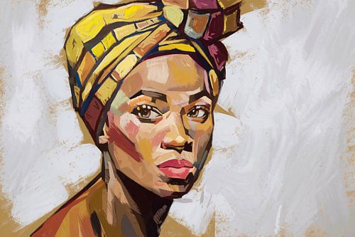 Vrouwelijk portret met kubistische stijl