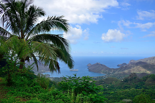 Uitzicht over Taioha'e Bay