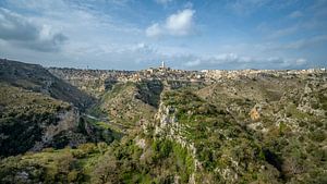 Matera - View of the ravine and Sassi.