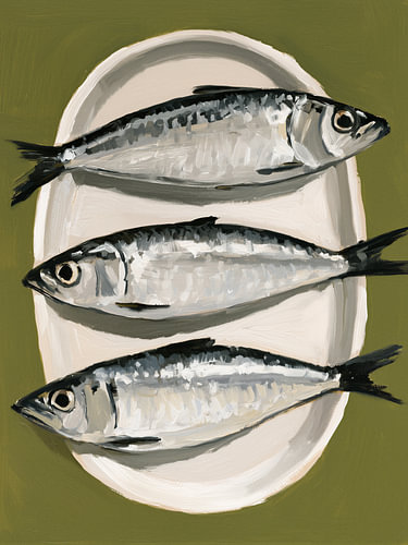 Sardines dans une assiette