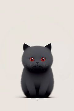 Cute gray cat with red eyes by haroulita