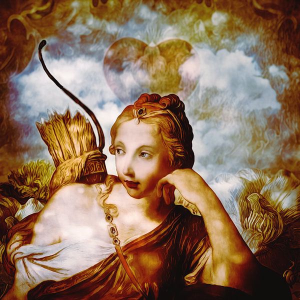 Valentine and Cupid by Helga Blanke