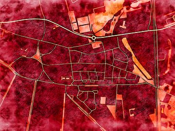 Kaart van Tynaarlo in de stijl 'Amber Autumn' van Maporia