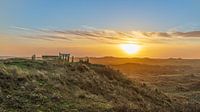 Sunset over the dune landscape of the Zwanenwater
