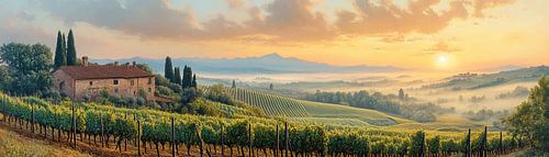 Misty Morning in Tuscan Vines