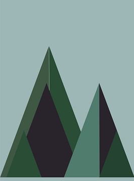 Yama - Grafisch abstract design van bergen in de Dolomieten van Jebinterior ~ notARTificial