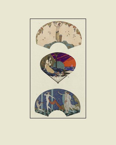 Fans - Vintage, imprimés de mode Art Déco