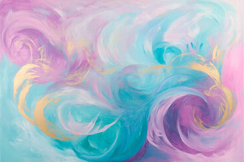 Colourful wave movements - Abstract by Poster Art Shop