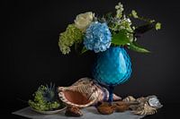 Still life 17th century masters with blue empoli vase