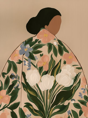 Frau in voller Blüte