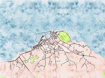 Karte von Saint-Tropez im stil 'Soothing Spring' von Maporia