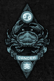 Illustration du signe du zodiaque du Cancer sur John Dan