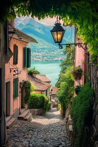 Narrow alley by the lake