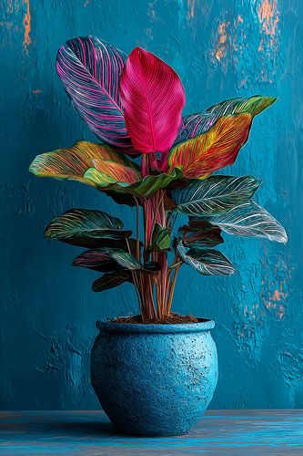 Tropical Calathea in Turquoise