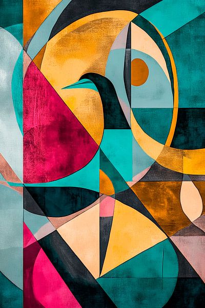 Kaleidoscope of colourful splendour Abstract harmony with faces by Poster Art Shop