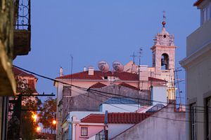 Igreja da Rua das Chagas in der Abendd�mmerung im Bairro Alto, Lissabon, Portugal