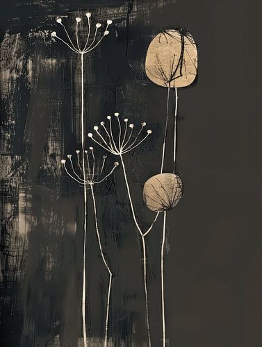 Botanische print in Japandi stijl