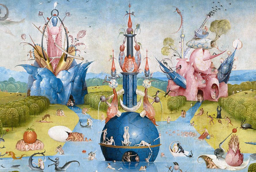 Der Garten der Lüste Detail, Hieronymus Bosch, 1490 Poster & Leinwand