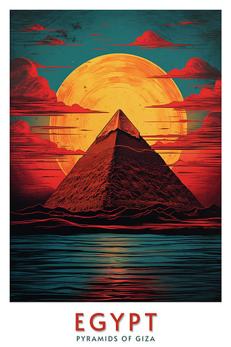 Die Pyramiden von Gizeh bei Sonnenuntergang | Ägypten-Poster