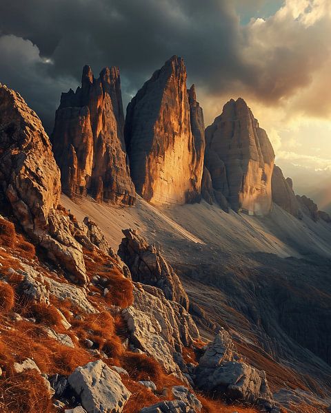 Gouden uur in de bergen van fernlichtsicht