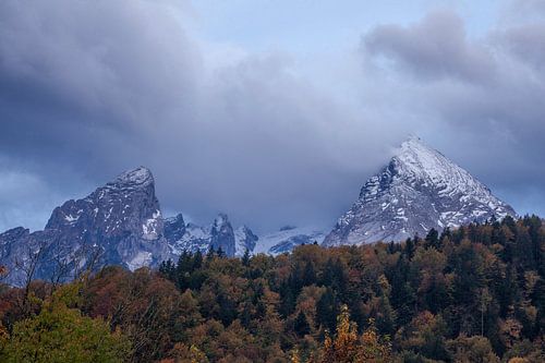 Watzmann bei Abenddämmerung im Herbst