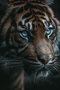Tiger Icy Gaze in Dunkler Eleganz