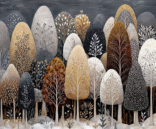 Bäume abstrakt | Goldenes Geflüster der Natur