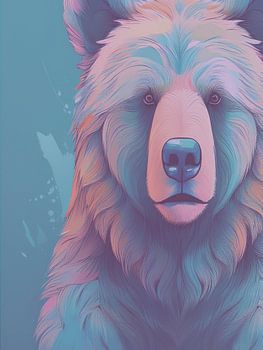 Kleurrijk modern pastel tinten portret