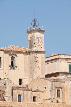 Église, maisons, toits, vieille ville, Noto, Sicile