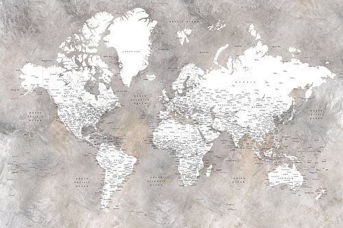 Carte du monde détaillée avec les villes Vali sur Rosana Laiz Blursbyai