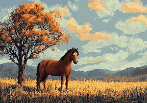 Cheval - Pixel Art