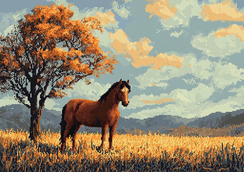 Pferd - Pixel Art von Niklas Maximilian