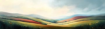 Rolling Through Colorful Silence van Abstract Schilderij