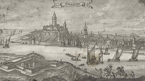Gezicht op Nijmegen, Gaspar Bouttats, 1590