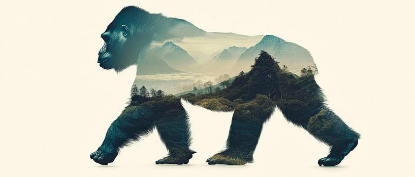 Gorilla in nature by Poster Art Shop