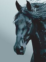 Majestueus zwart paardenportret