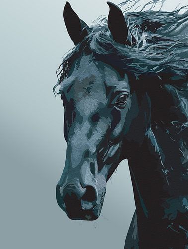 Majestueus zwart paardenportret