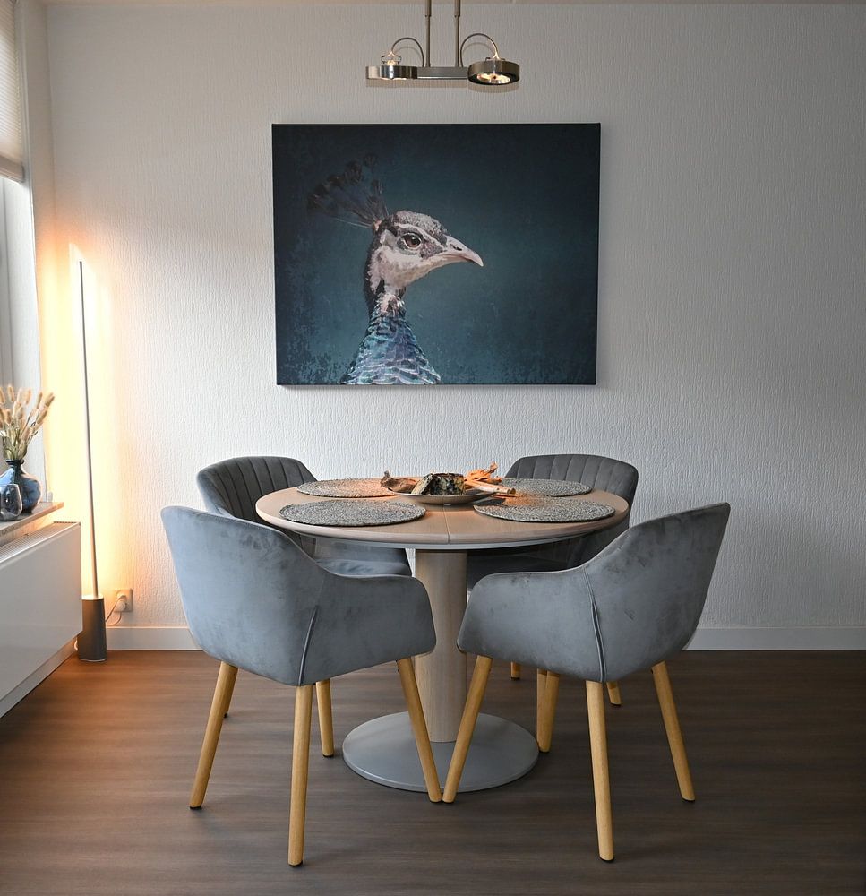 Pfau Portrait Gemälde Vintage  von Atelier UNBUNT 