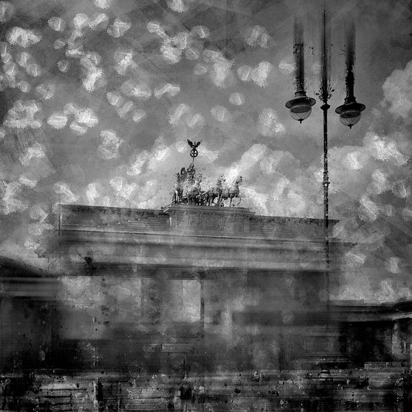 City Art Berlijn Brandenburger Tor II zwart-wit van Melanie Viola