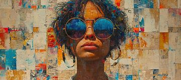 Trendige Sonnenbrille | Modernes Portrait von Kunst Laune