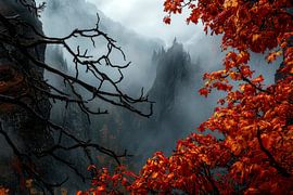 Herbstliche Nebellandschaft – Mystisch von Poster Art Shop