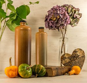 stil life  with stone bottles
