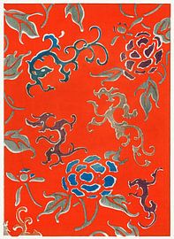 Floral pattern. Traditional vintage Japanese ukiyo-e