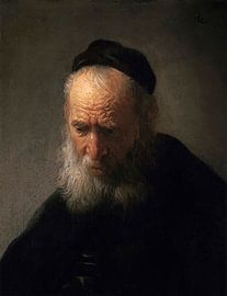 Head of an Old Man in a Cap, Rembrandt
