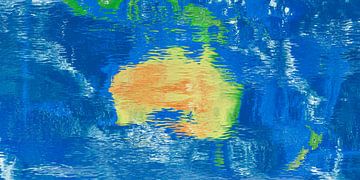 Waterspiegelkaart Australië van Frans Blok - foto's, kunst en andere wanddecoratie