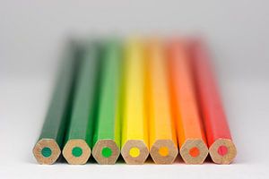 Conceptuele kleurpotloden als energielabel kleuren