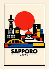 Sapporo Bauhaus Poster - Minimalistische Stadtkunst von irgian firmansyah