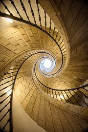 The spiral staircase in the Museo do Pobo Galego by Peter Haastrecht, van