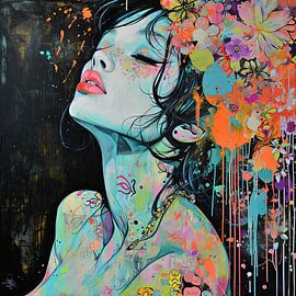 Urban Floral Art | Urban Blossom von Blickfänger Gemälde