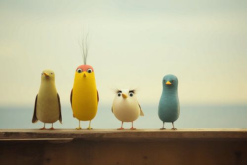 Oiseaux joyeux et colorés